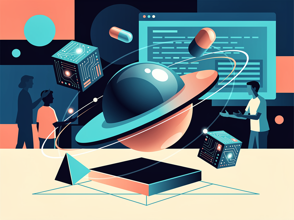 Абстрактная editorial-обложка к beginner-статье «Что такое Google Antigravity и зачем он нужен разработчику»