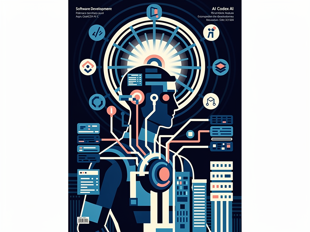 Абстрактная editorial-обложка к beginner-статье «Что такое Codex простыми словами»