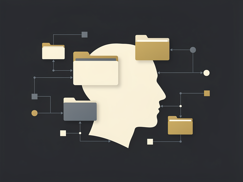 Абстрактная editorial-обложка о структуре проекта в Claude Code