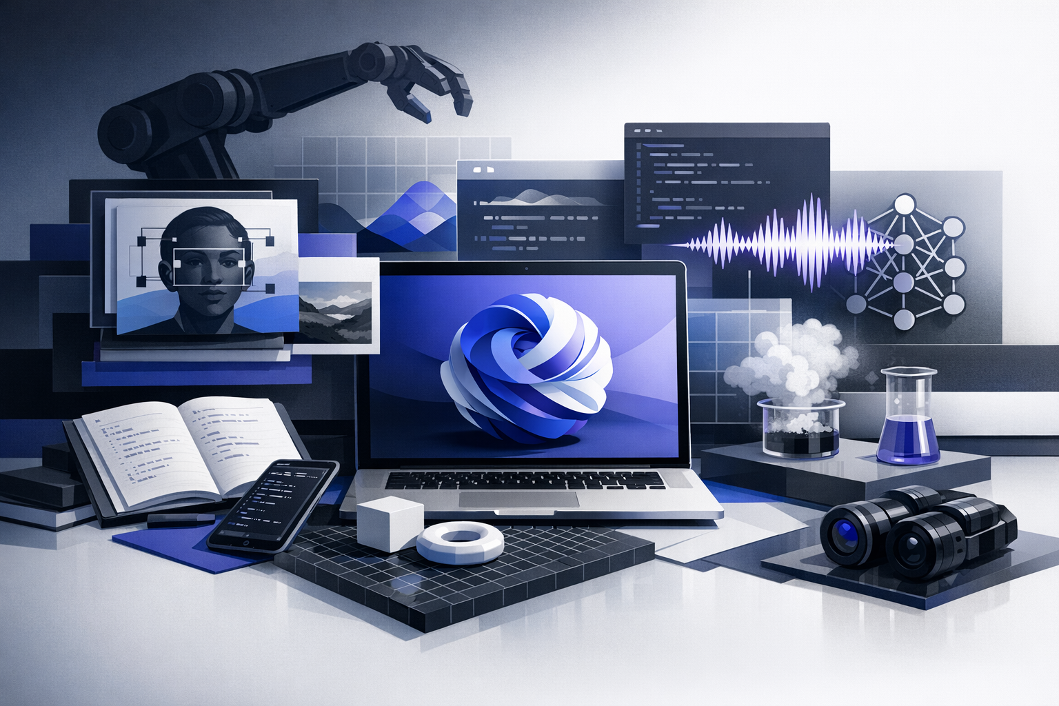 Editorial cover for the Hugging Face AI courses article