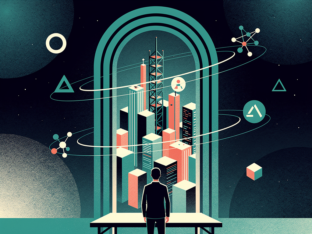 Абстрактная editorial-обложка к beginner-статье «Как начать в Google Antigravity: пошаговый гайд для новичков»