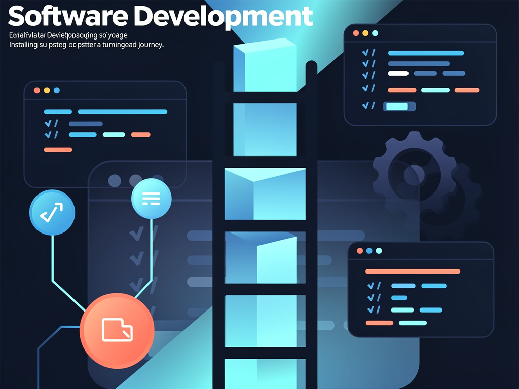 Абстрактная editorial-обложка к beginner-статье «Как установить и запустить Claude Code без боли»