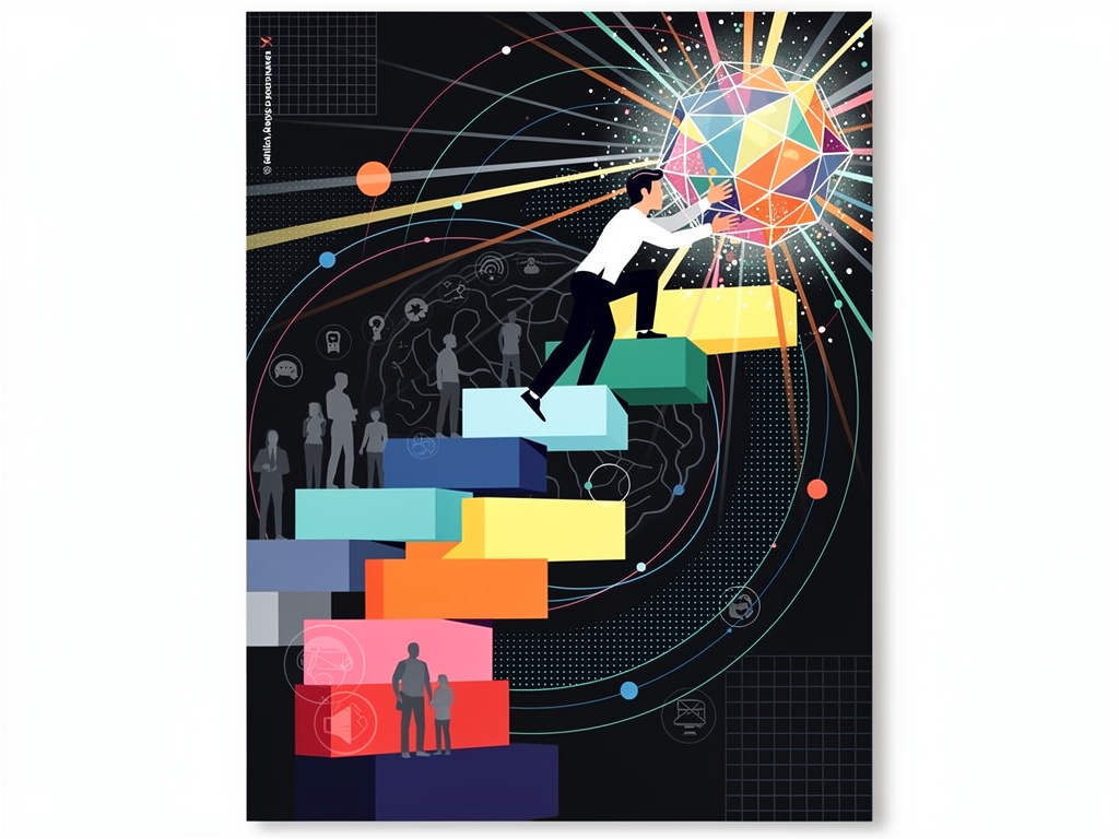 Абстрактная editorial-обложка к статье «Кривая обучения Claude: почему опыт даёт больше»