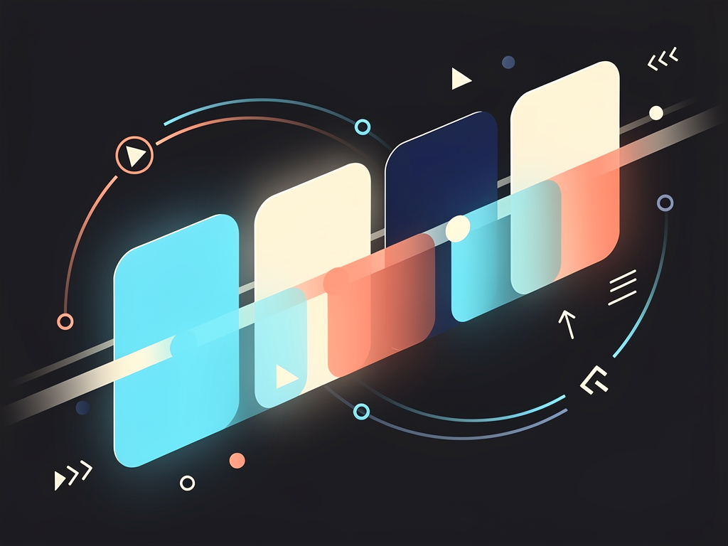 Абстрактная editorial-обложка о плавных переходах интерфейса в React и Next.js